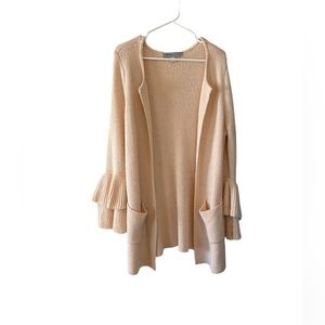 Blush Cardigan Size Medium With Flare Sleeves